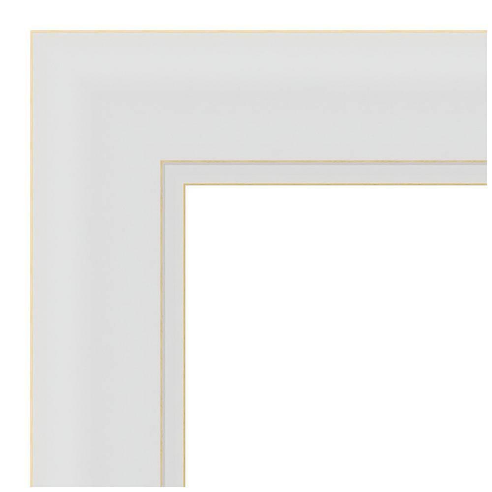 20" x 24" Flair Framed Bathroom Vanity Wall Mirror Soft White - Amanti Art: Modern Rectangle, Satin Finish, No Assembly Required