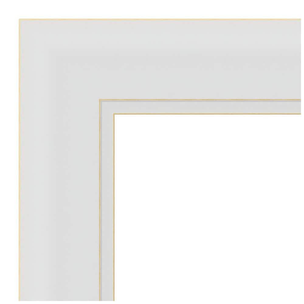 24" x 24" Flair Framed Bathroom Vanity Wall Mirror Soft White - Amanti Art: Satin Finish, Square Shape, No Assembly