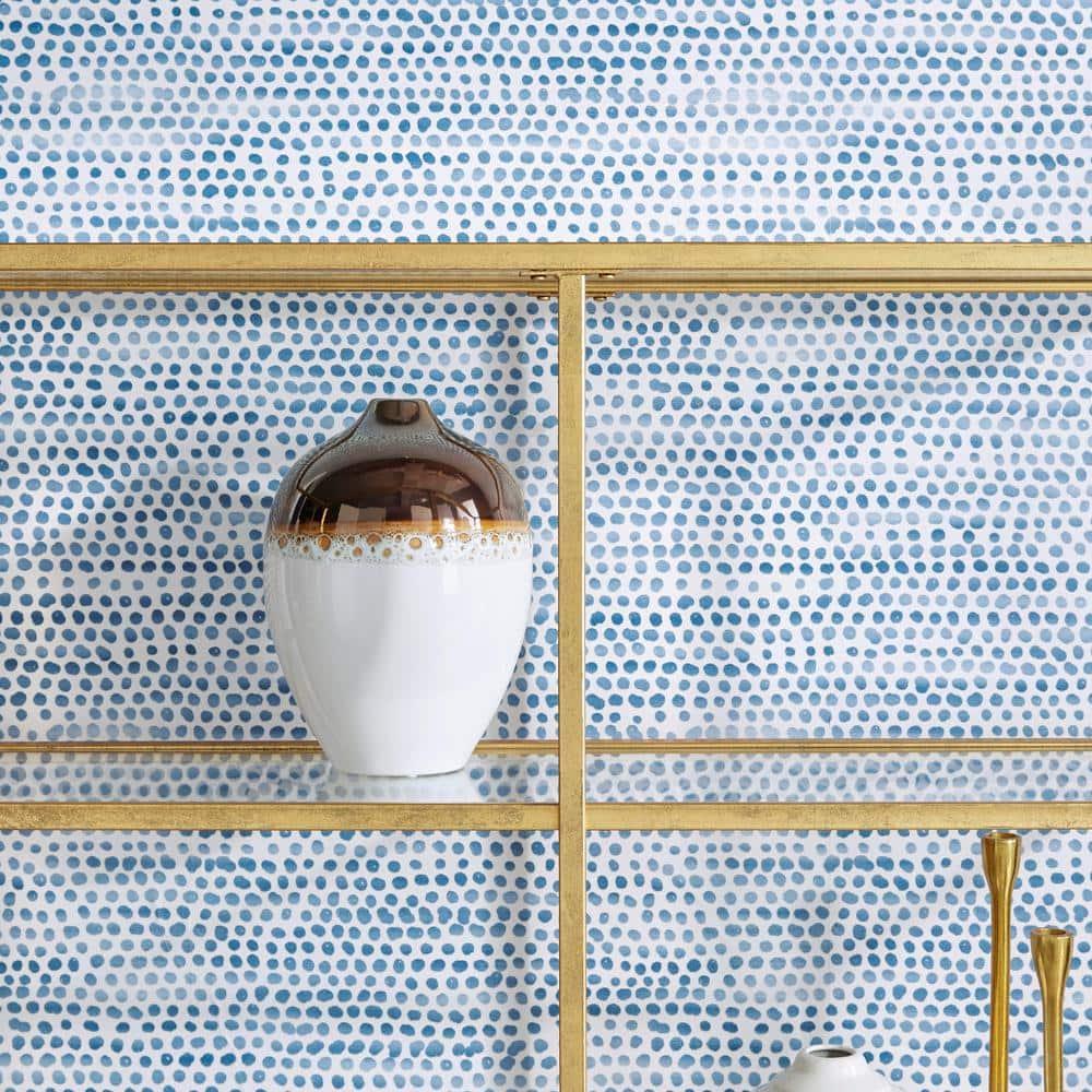 Tempaper Moire Dots Light Tan Peel and Stick Wallpaper, 20.5" x 16.5'