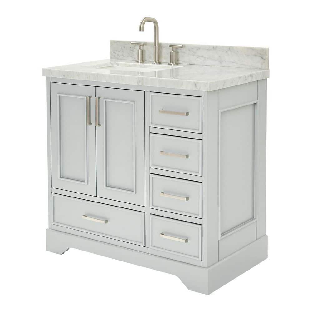 Ariel M037slcwrvo Stafford 37" Free Standing Single Basin Vanity Set - Grey