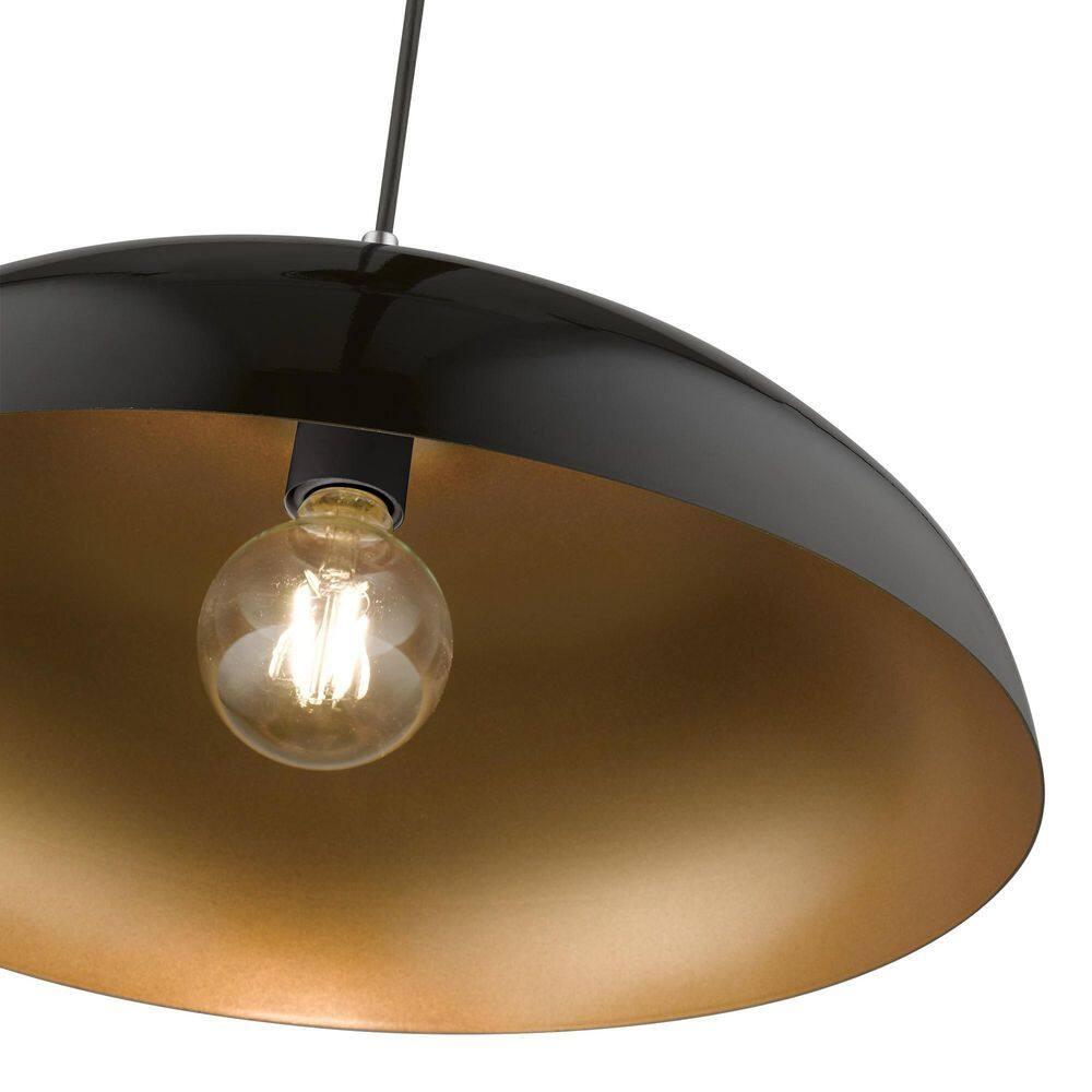 Livex Lighting Amador 1 - Light Pendant in  Shiny Black/Polished Chrome