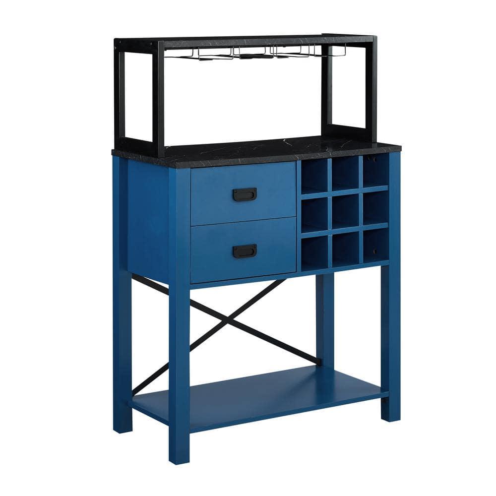 32" Buffet Bar Cabinet Blue - Home Essentials