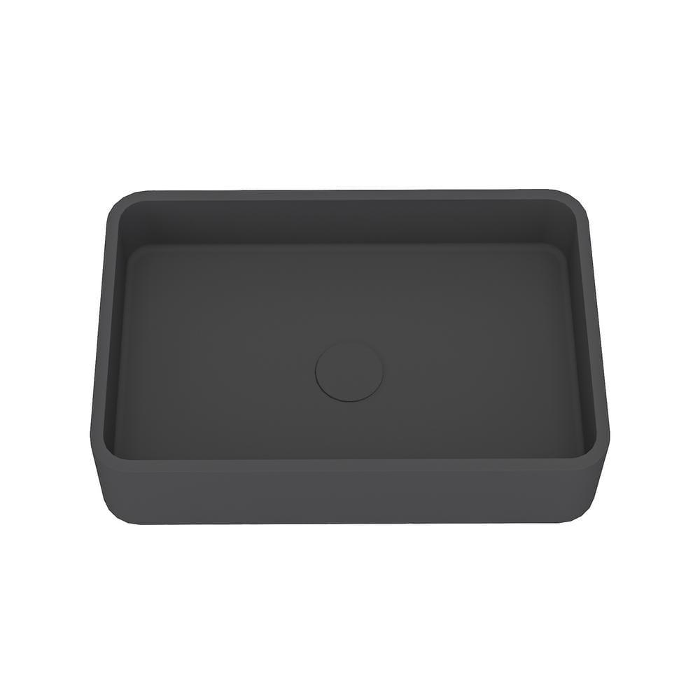 CASAINC Maple 12.79'' Concrete Rectangular Bathroom Sink