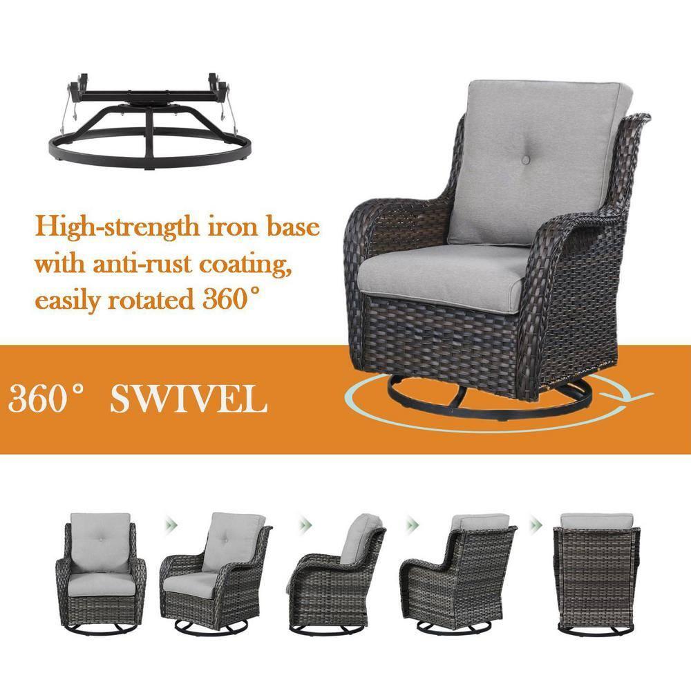 Carolina Outdoor Wicker Swivel Glide Chair with Cushions