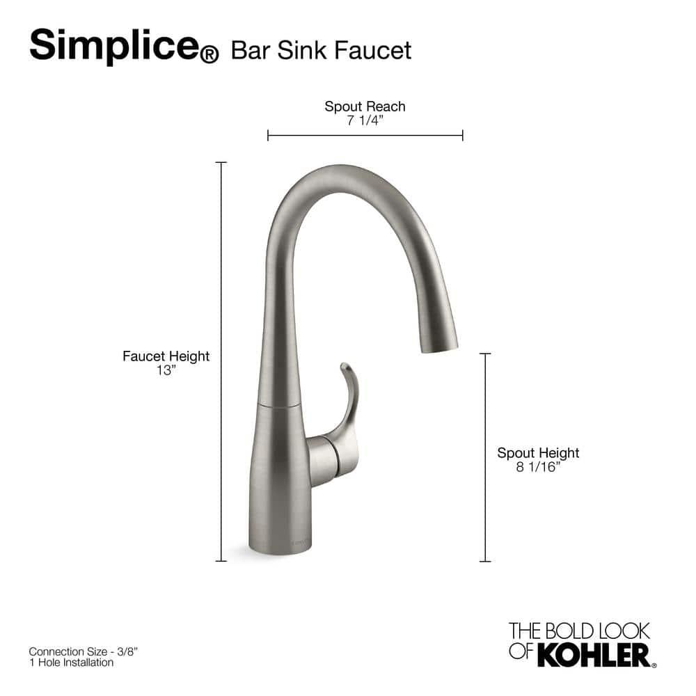 Simplice Single-Handle Bar Sink Faucet, Secondary Faucet with High-Arch Swing Spout