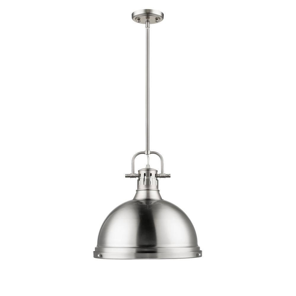 Golden Lighting Duncan 1-Light Large Pendant in Pewter