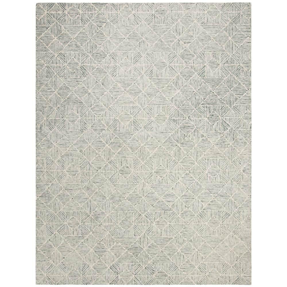 SAFAVIEH Abstract Brock Geometric Area Rug, Green/Ivory, 10' x 14'