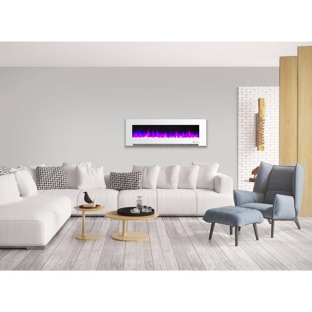 Cambridge Cambridge Wall Mount Electric Fireplace Heater with Remote Control for Indoor Use in Living Room, Bedroom, Home Office