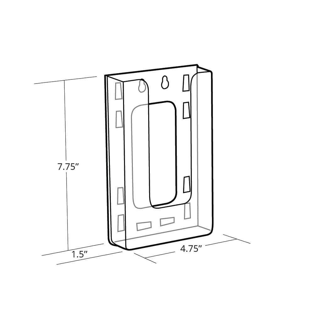 Azar Displays Single Trifold Wall Mount Modular Brochure Holder, 10-Pack (Set of 10)