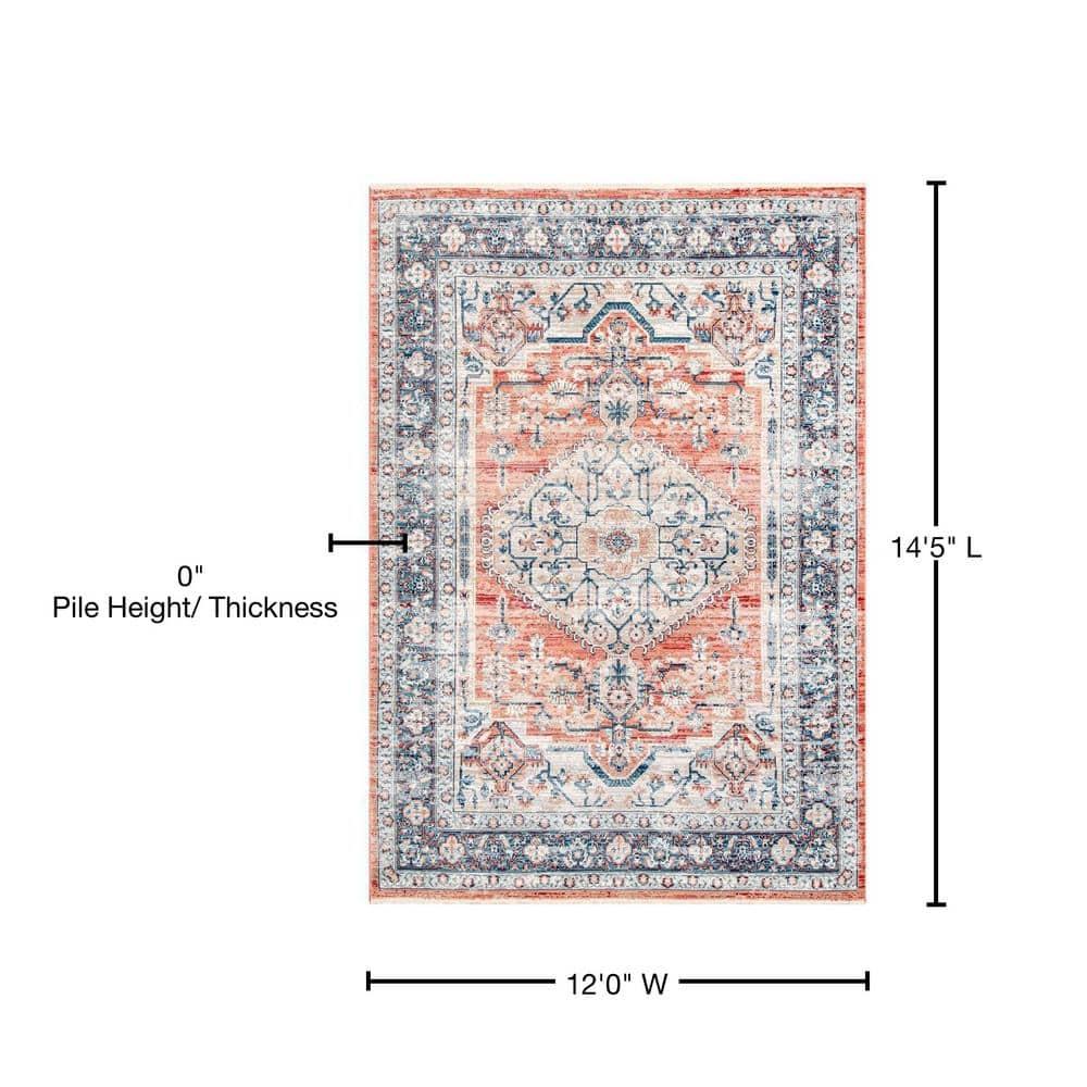 Vintage Zara Medallion Orange 12 ft. x 14 ft. 5 in. Area Rug