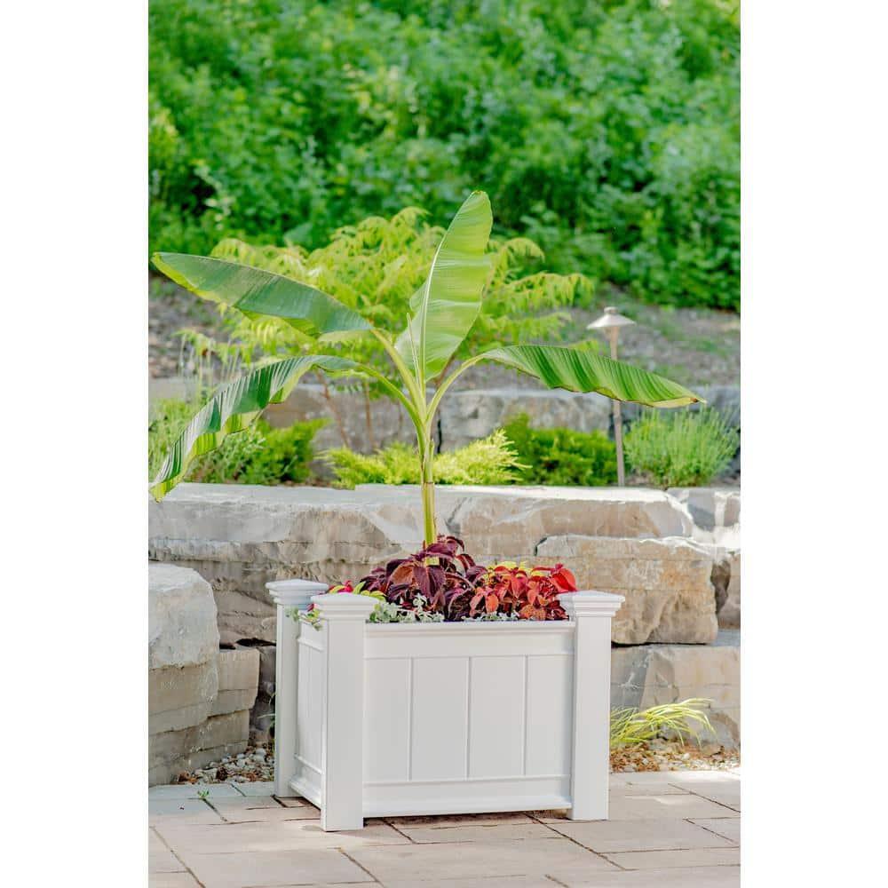 Vita Classic 27" L x 21"W x 22"H Barcelona Vinyl Planter Box, White, VA68210