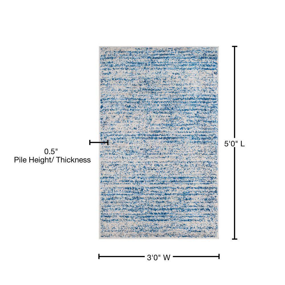 Adirondack ADR117 Machine Made Indoor Accent Rug - Blue/Silver - 3'x5' - Safavieh