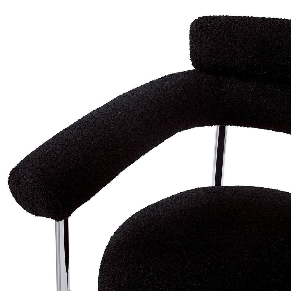 Christopher Knight Home Gianna Modern Upholstered Dining Chairs with Metal Legs (Set of 4), Black/Silver