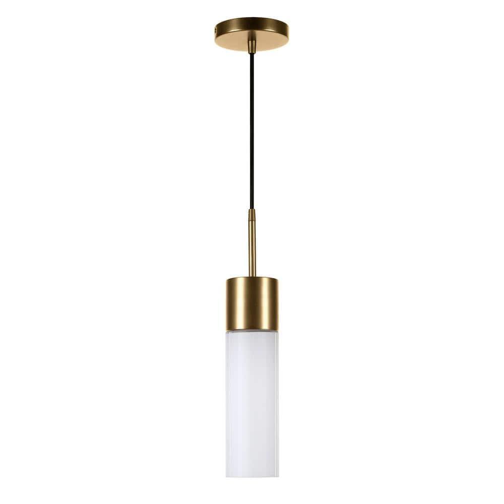 Henn&Hart 3" Brass Metal/Glass Pendant