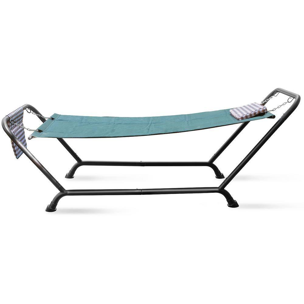 Sorbus Hammock Bed with Stand, Pillow and Storage Pockets- Heavy Duty 500lbs Support- Weather Resistant Outdoor Hammock- For Patio, Backyard, Poolside