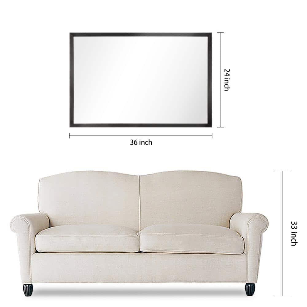 Empire Art Direct Contempo Stainless Steel Gold Wall Mirror Brushed Black 24" x 36" Black