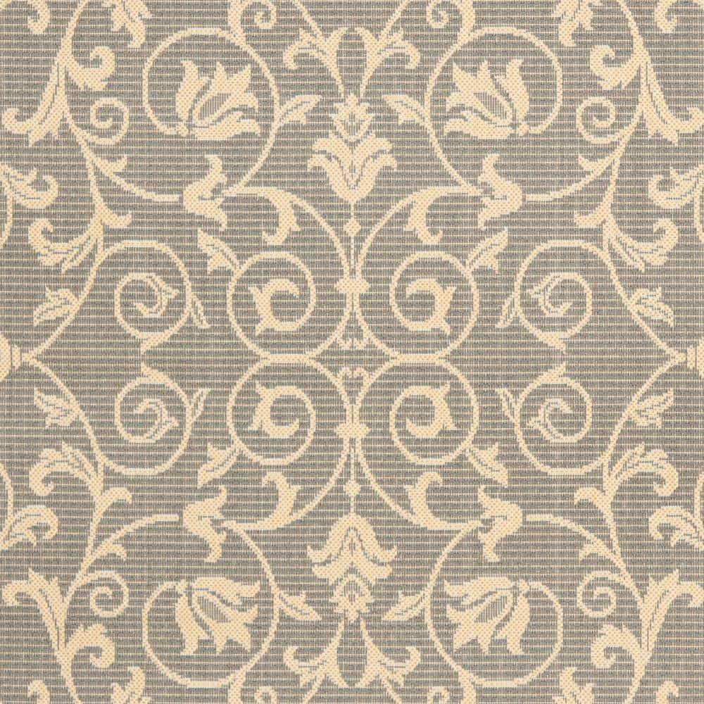 Courtyard CY2098 Power Loomed Indoor and Outdoor Area Rug - Grey/Natural - 4'x5'7" - Safavieh