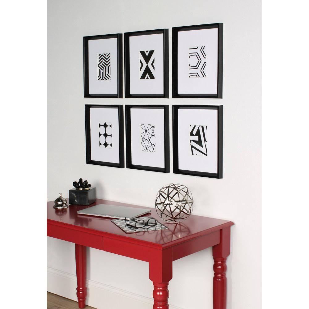 6pc 12" x 15" Calter Framed Print Art Set Black - Kate and Laurel