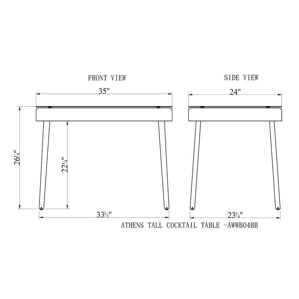All-Weather Wicker Athens Outdoor Cocktail Table Brown - Alaterre Furniture