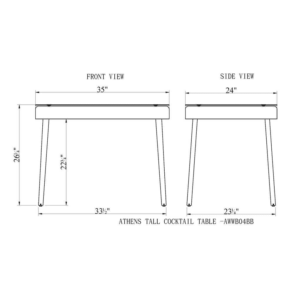All-Weather Wicker Athens Outdoor Cocktail Table Brown - Alaterre Furniture
