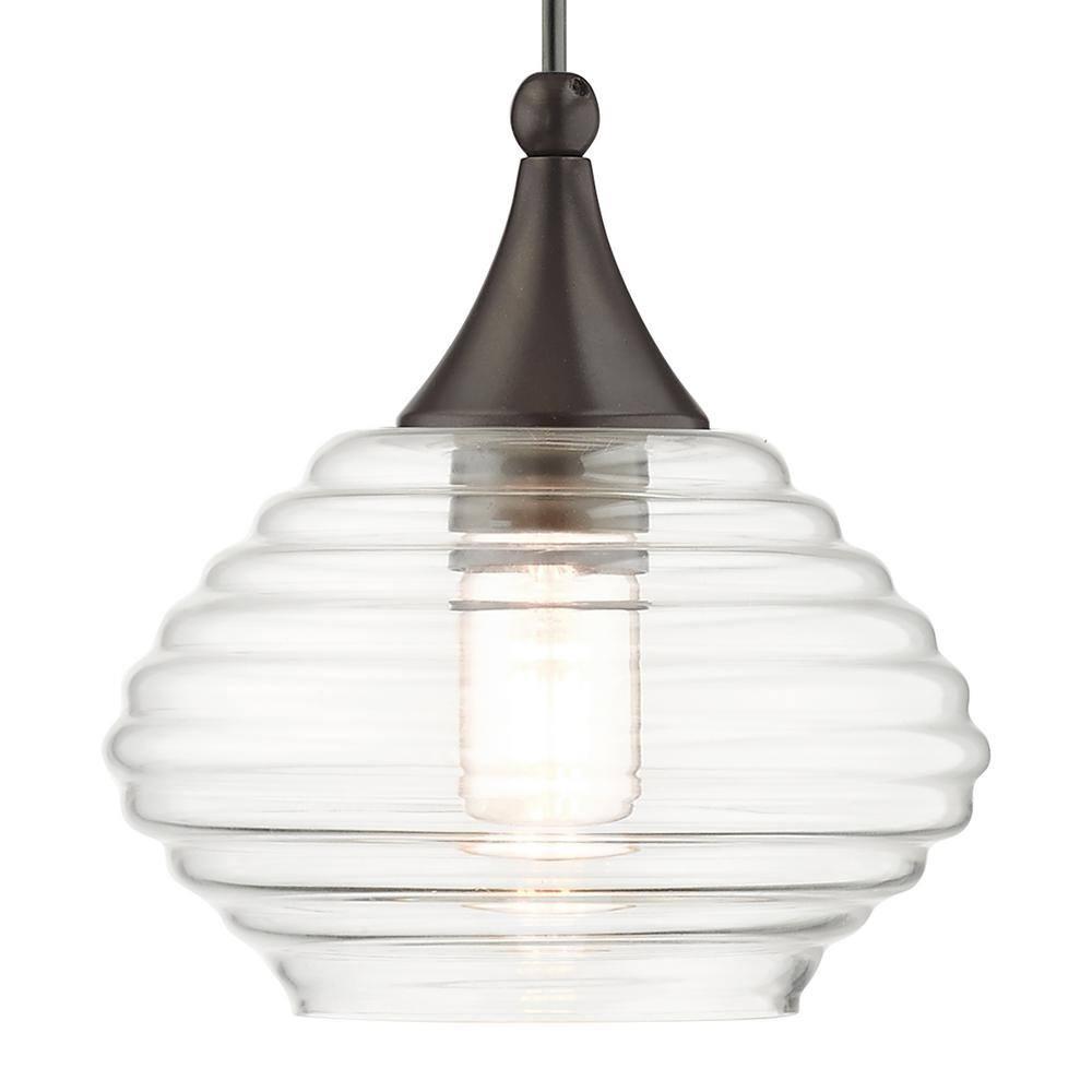 Livex Lighting Art Glass 1 - Light Pendant in  English Bronze