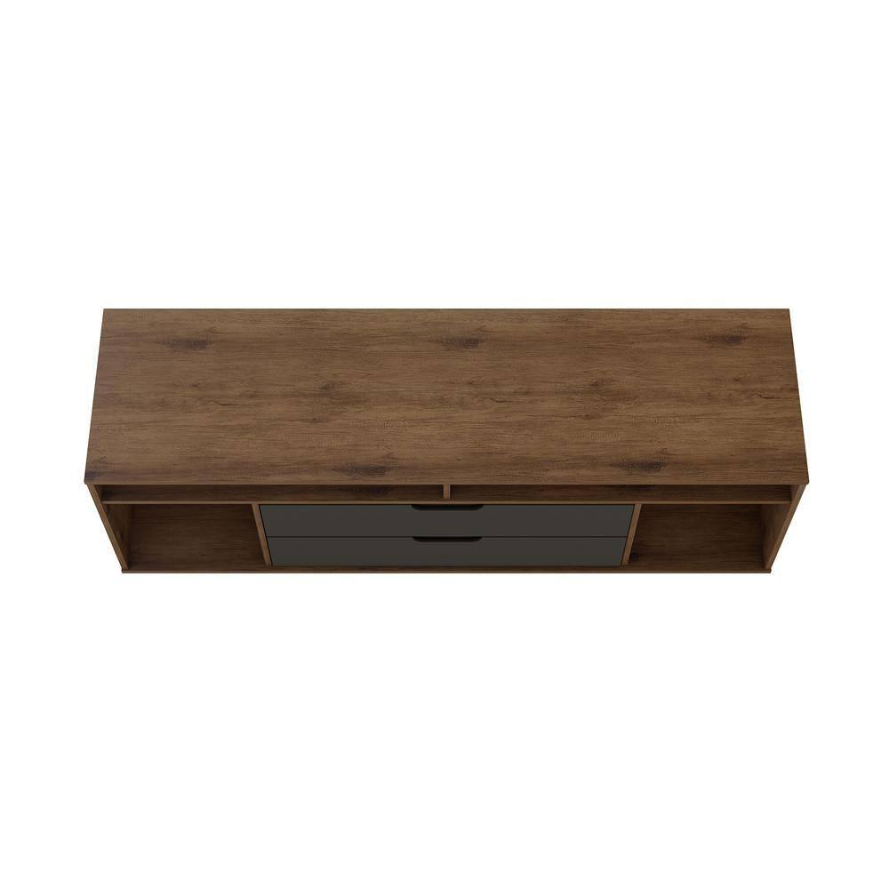 Rockefeller TV Stand for TVs up to 60'': Media Console with Storage - Manhattan Comfort
