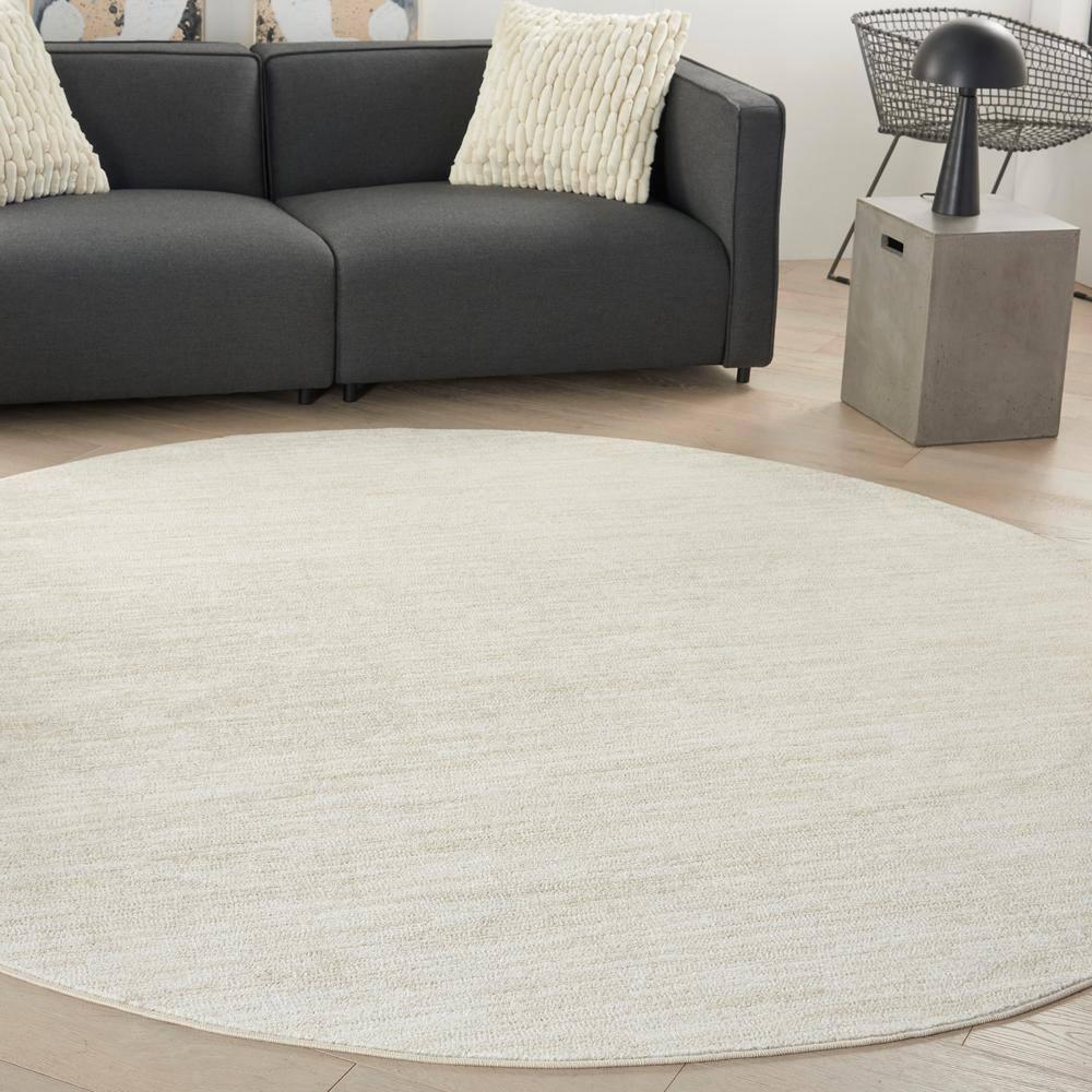 Nourison Essentials Easy Care Indoor Outdoor Area Rug - Ivory Beige 10' x Round