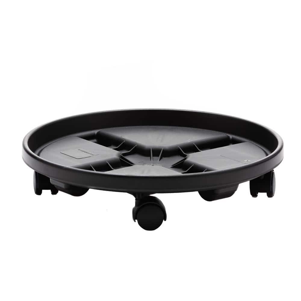 Bloem 16-in Round Planter Caddy With Wheels - Black - 125 lb Capacity