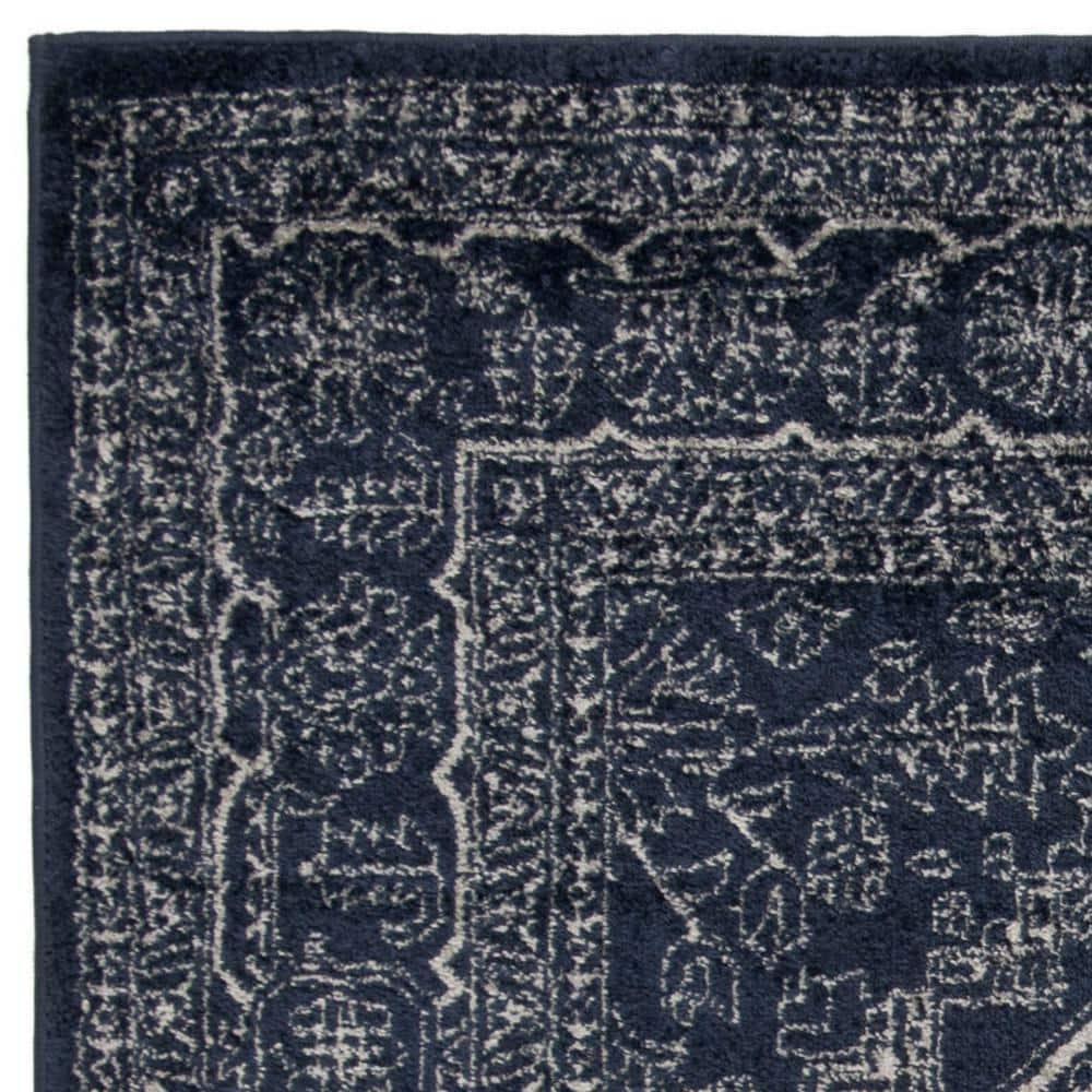 Adirondack ADR108 Power Loomed Area Rug - Navy/Ivory - 6'x6' - Safavieh.