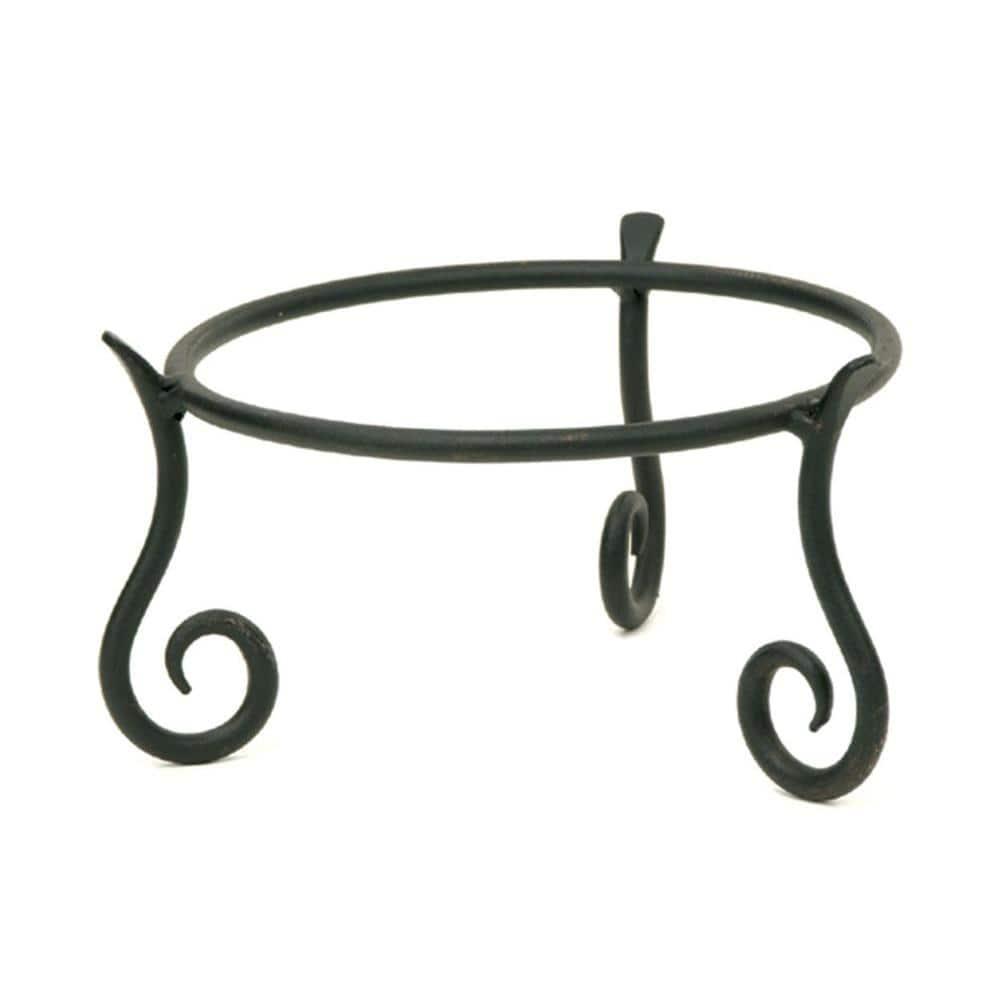 Achla Designs GBS-22 Short Wrought Iron Metal Plant birdbath Bowl Stand Flowerpot Holder, 9.5x6 inches, Black