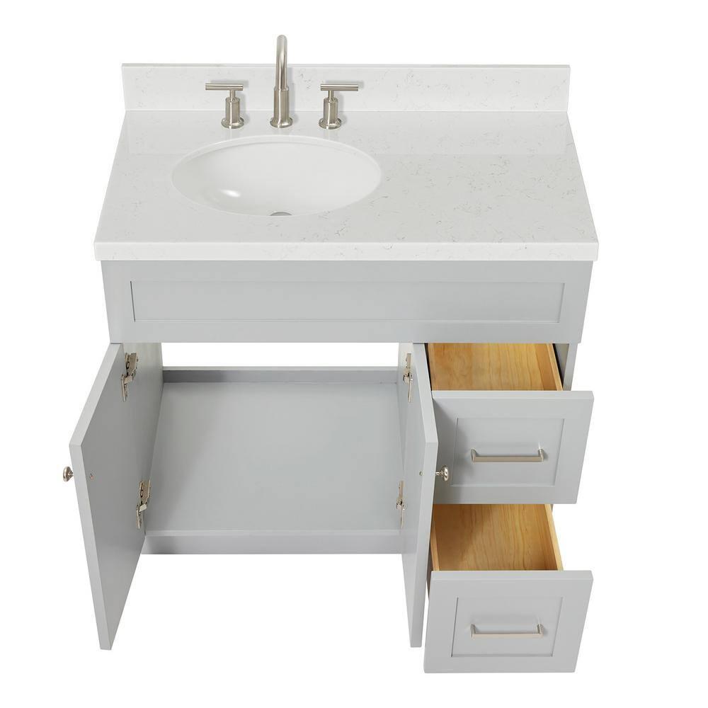 Ariel F036slcqovo Hamlet 36" Free Standing Single Basin Vanity Set - Grey