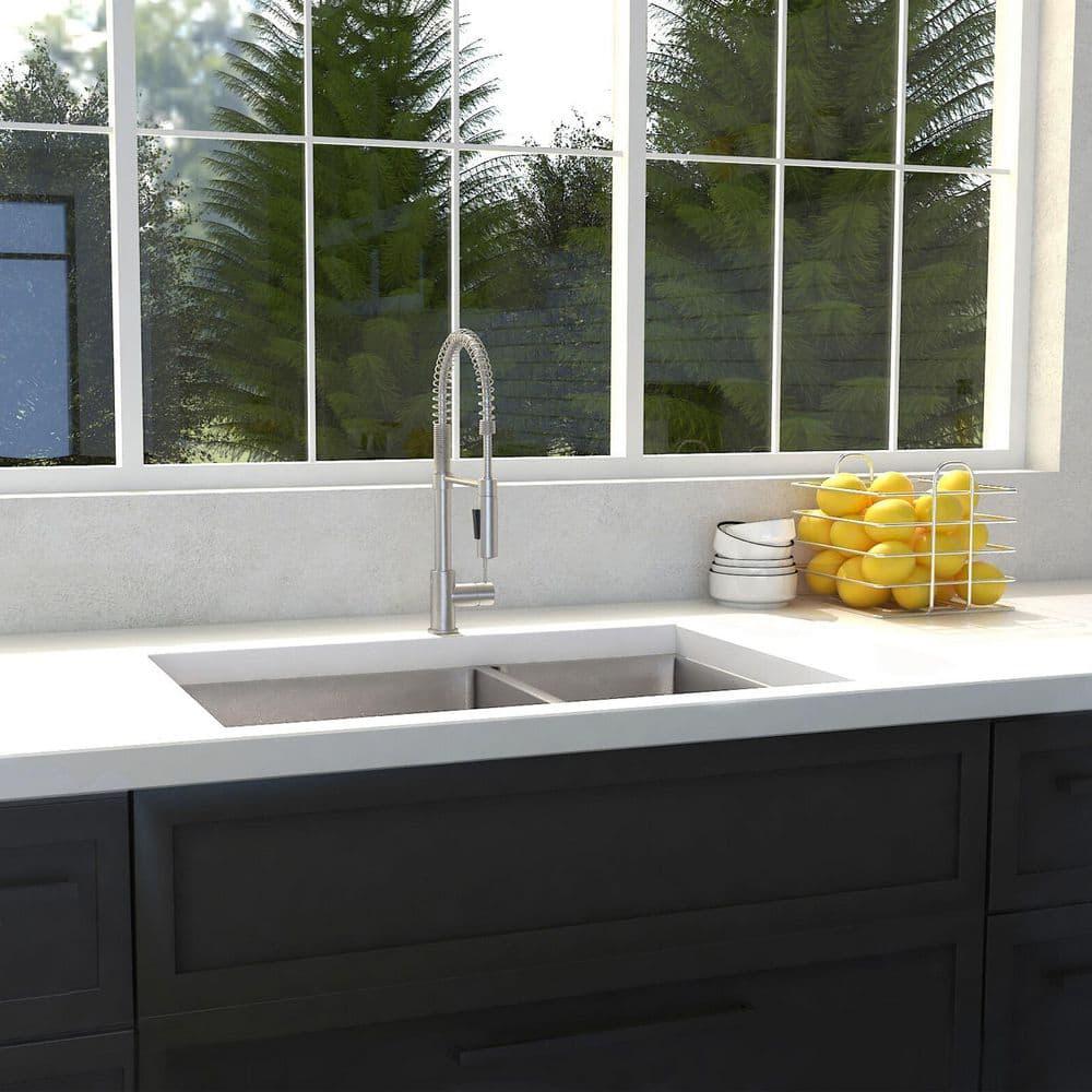 ZLINE SR60D-33 ZLINE 33 in. Chamonix Undermount Double Bowl Stainless Steel Kitchen Sink W/ Bottom Grid (SR60D-33)