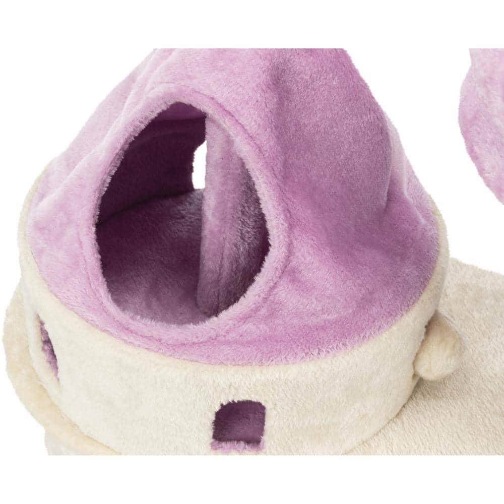 TRIXIE My Kitty Darling Castle Condo, Plush Cat Tree, Sisal Scratching Post, Removable Bed, Crinkling Blanket, Cat Toy