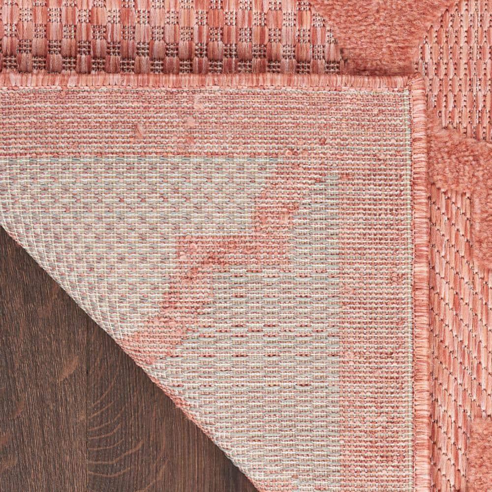 Nourison Easy Care Trellis Flatweave Indoor Outdoor Area Rug 6' x 9' Coral/Orange