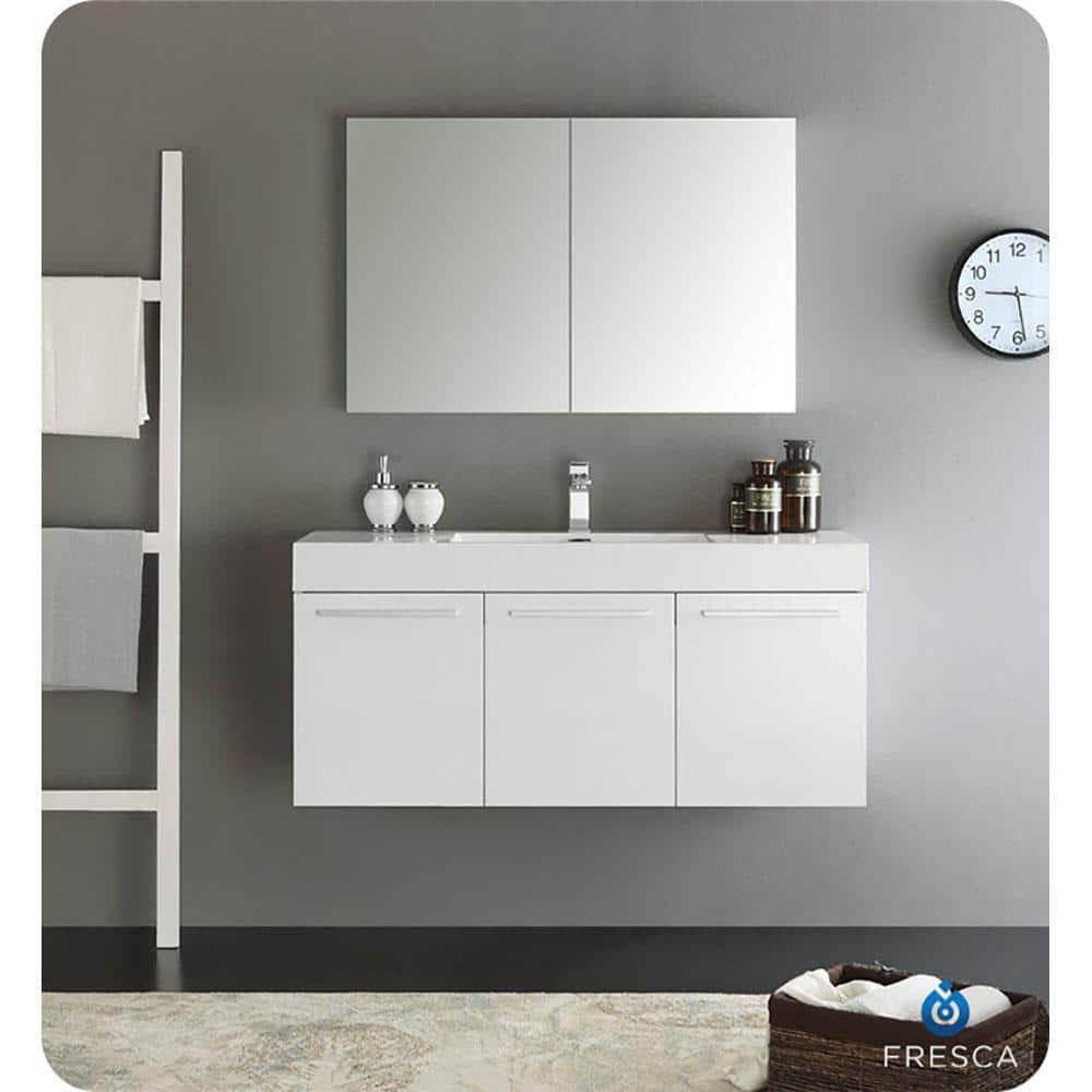 Vista 47" Wall-Mounted Single Sink Bathroom Vanity Set