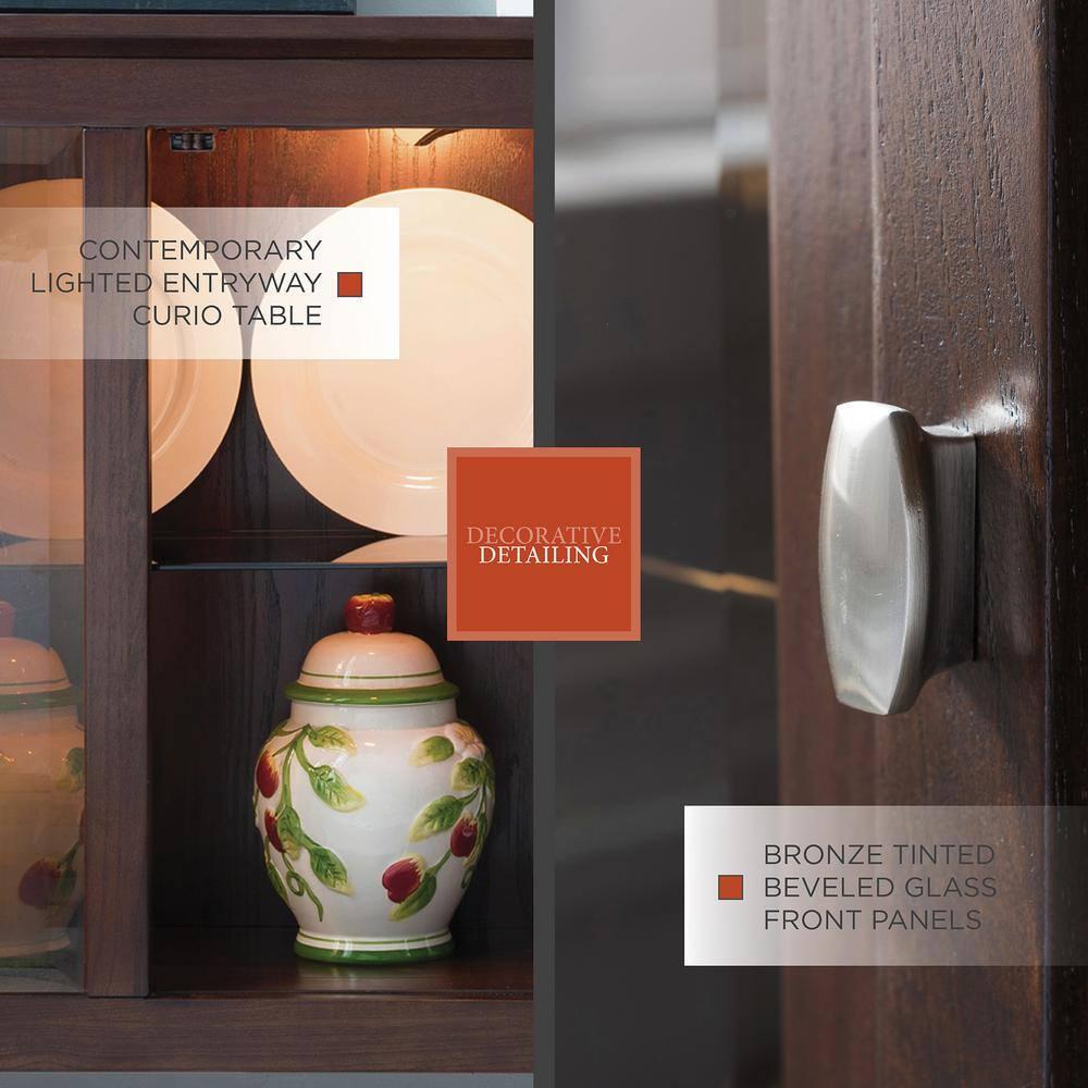 Leick Home Curio Cabinet in Chocolate Oak