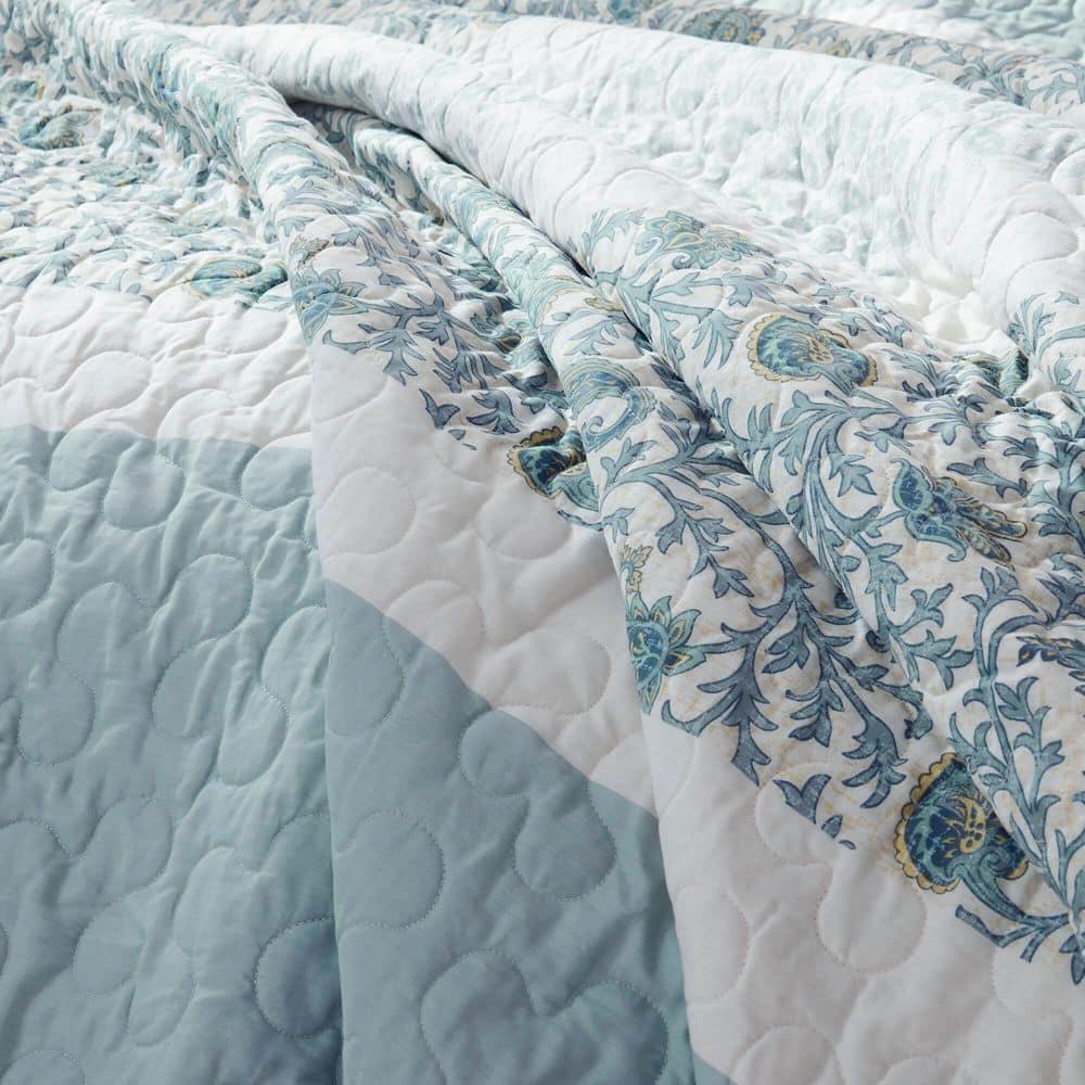 Madison Park Dawn 6 Piece Cotton Percale Quilt Set with Throw Pillows
