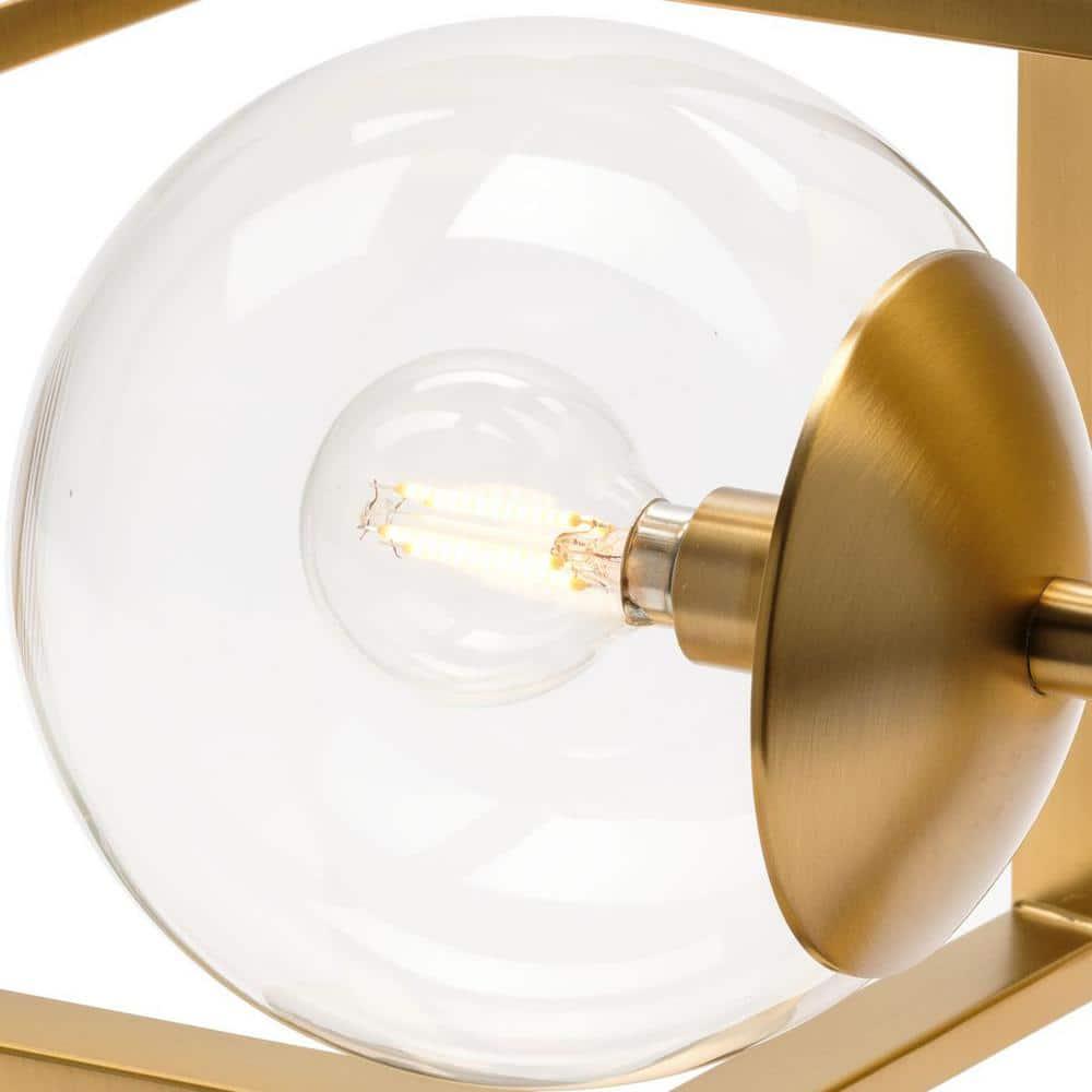 Progress Lighting Atwell 1-Light Semi-Flush Mount Ceiling Light, Brushed Bronze, Clear Globe Shade