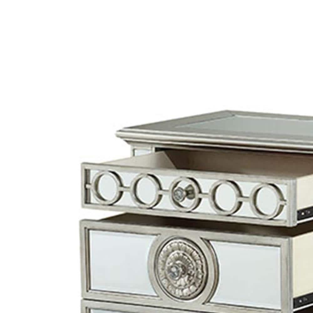 Nightstand in Mirrored Night Stand Bedside Table Bedroom Side Table Furniture