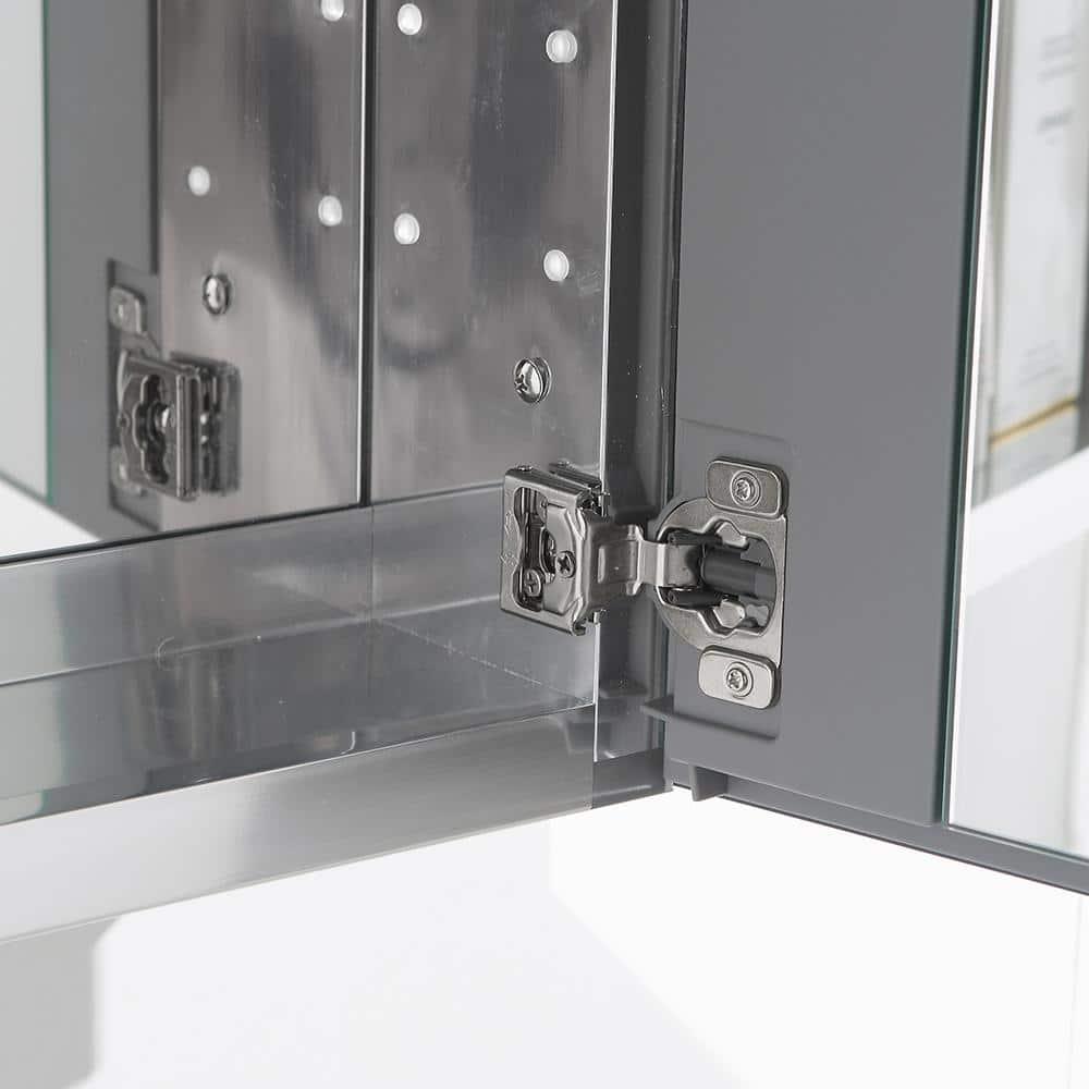 Gray Oak Wall Hung Vanity with Integrated Sink and Medicine Cabinet