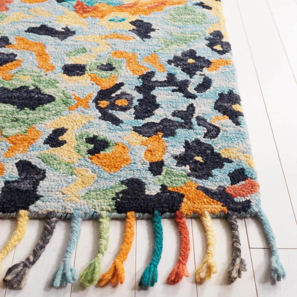 SAFAVIEH Blossom Everitt Floral Wool Area Rug, Blue/Multi, 8' x 10'