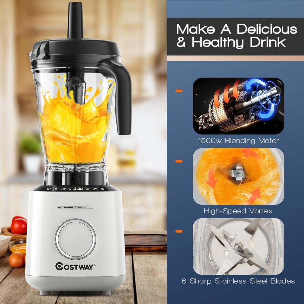 Costway 1500W Countertop Smoothies Blender 10 Speed w/ 6 Pre-Setting Programs