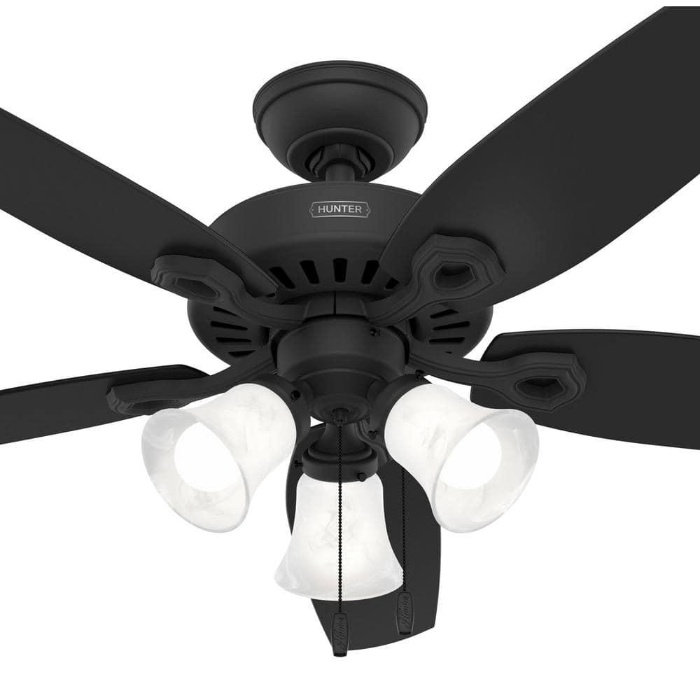 Builder Plus 52"5 - Blade Standard Ceiling Fan with Pull Chain and Light Kit Included