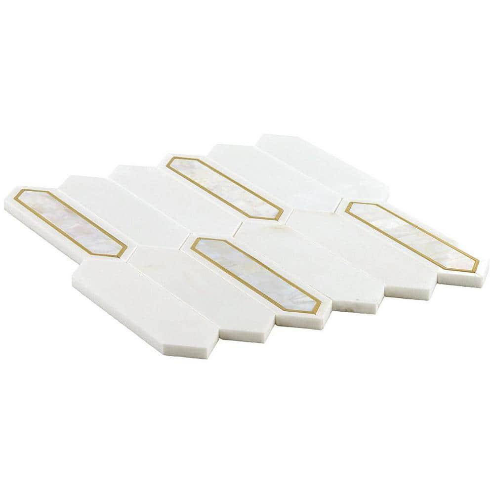 Zip 11.65'' W x 13.62'' L Marble and Brass Mosaic Tile (1.1 Sq. Ft. / Sheet)