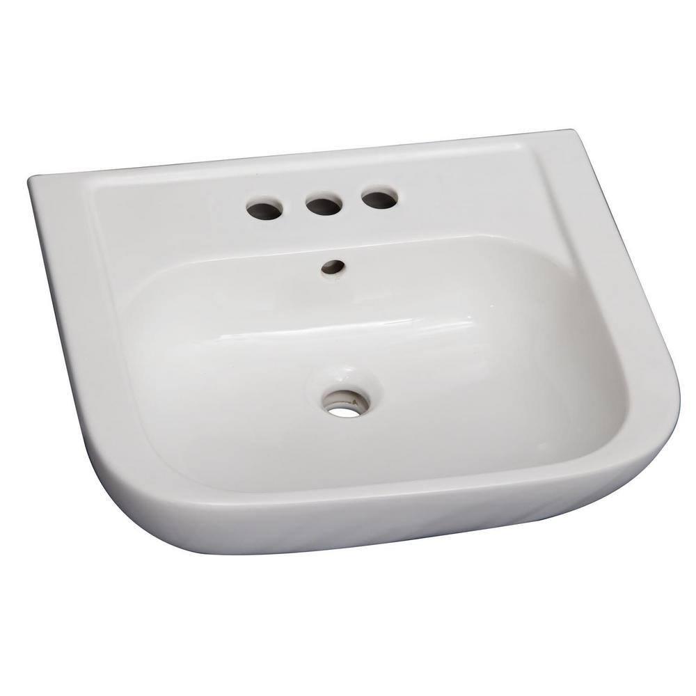 Barclay 14.62'' White Vitreous China U-Shaped Bathroom Sink with Overflow