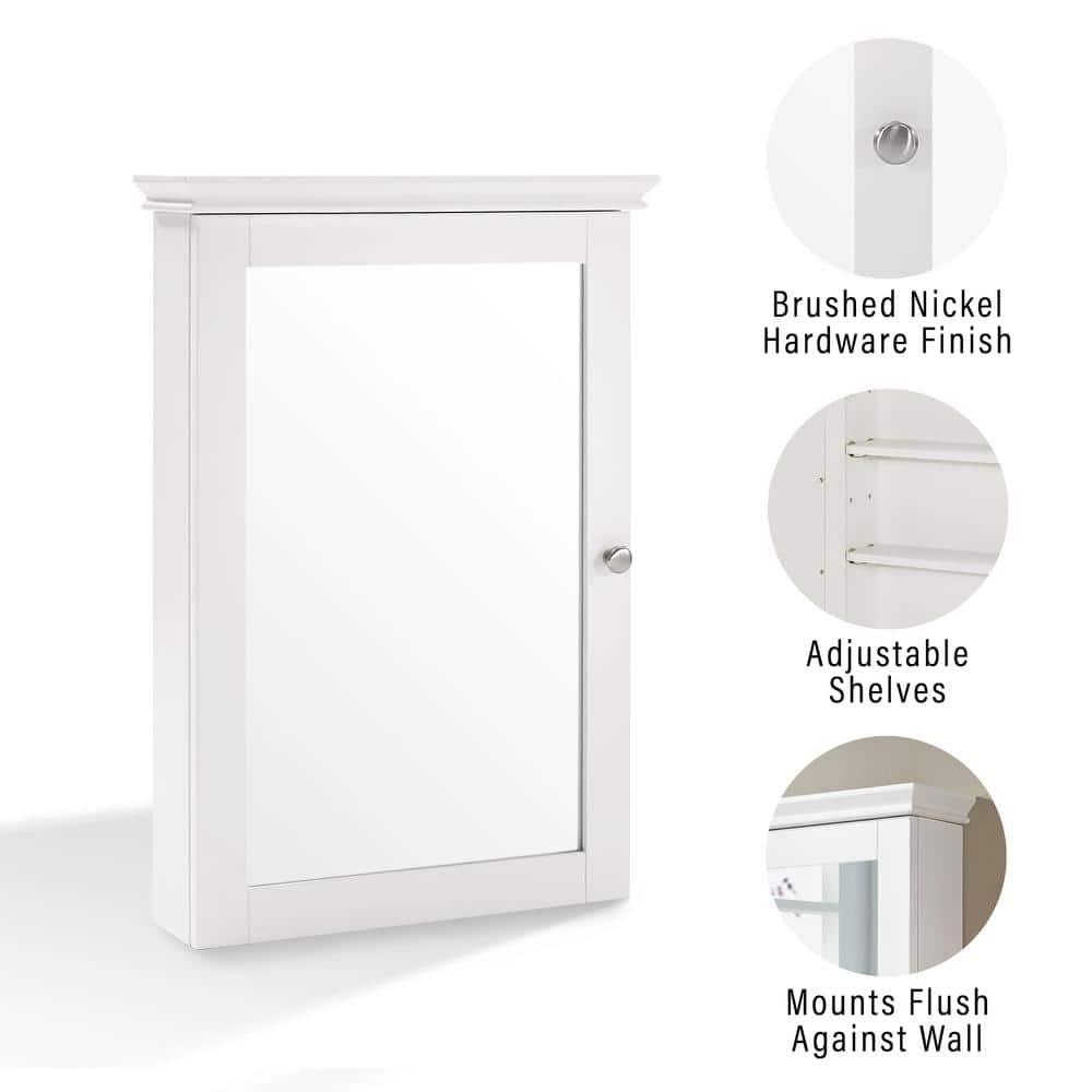 Crosley Lydia Wall Cabinet with Mirror White