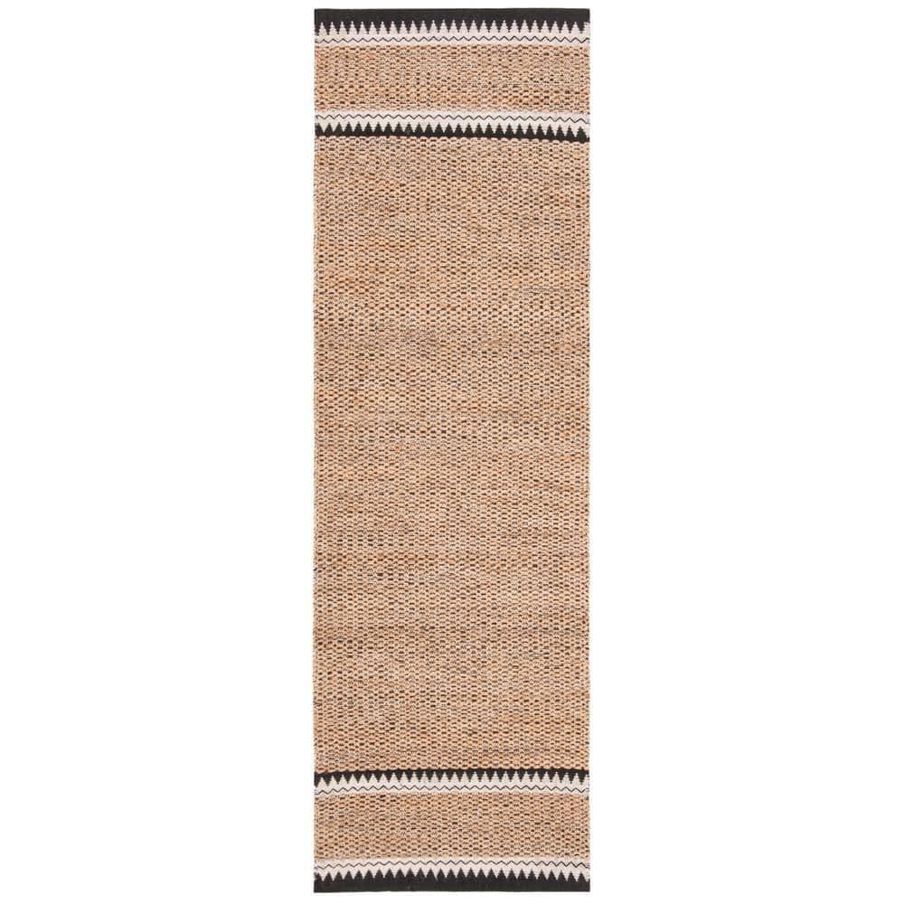 Natural Fiber NF874 Hand Woven Indoor Runner Rug - Natural/Black - 2'6"x8' - Safavieh.
