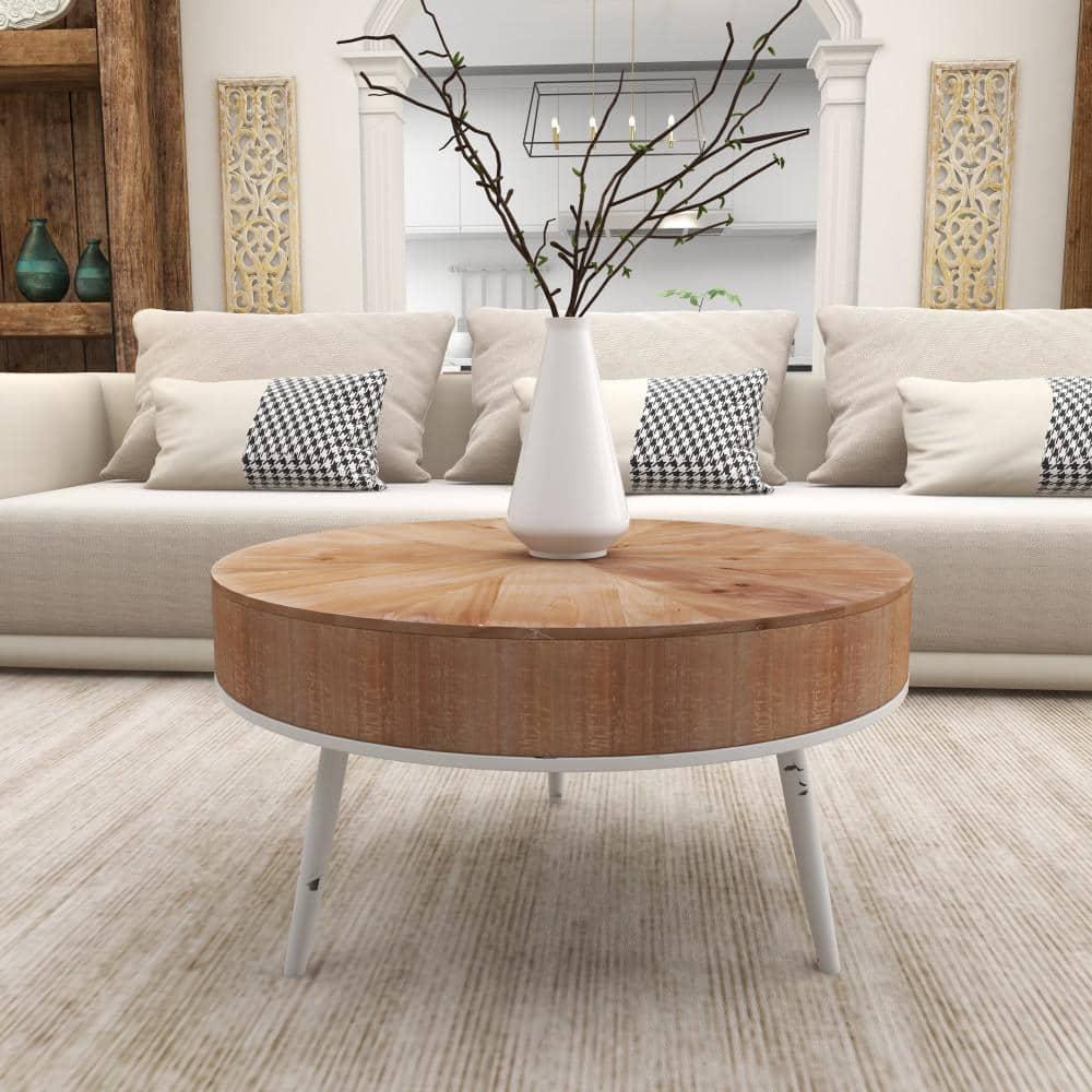 Modern Wood and Iron Coffee Table Natural Brown - Olivia & May