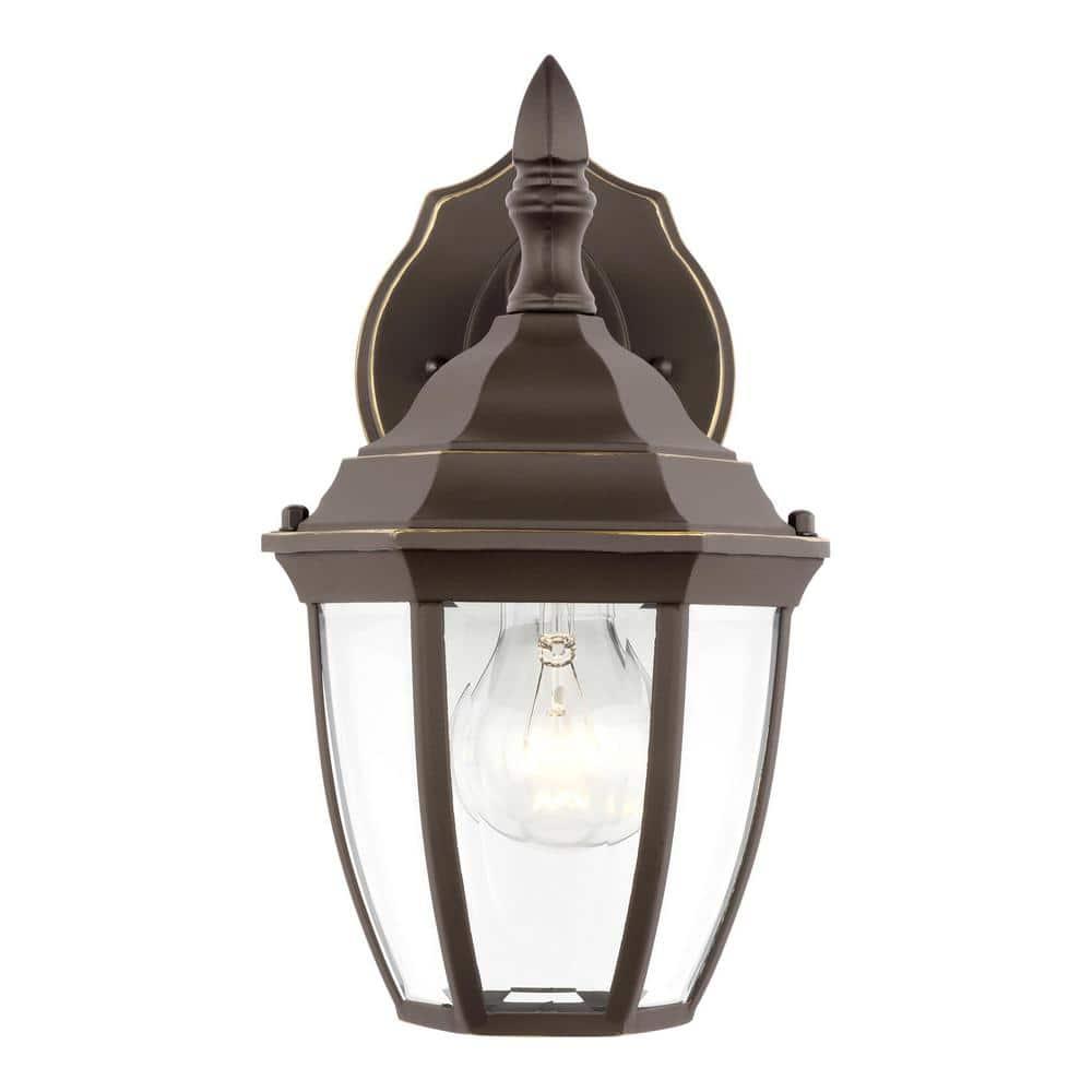 Sea Gull Lighting 88936-71 Bakersville Outdoor Wall Lantern Outside Fixture, Small One - Light, Antique Bronze