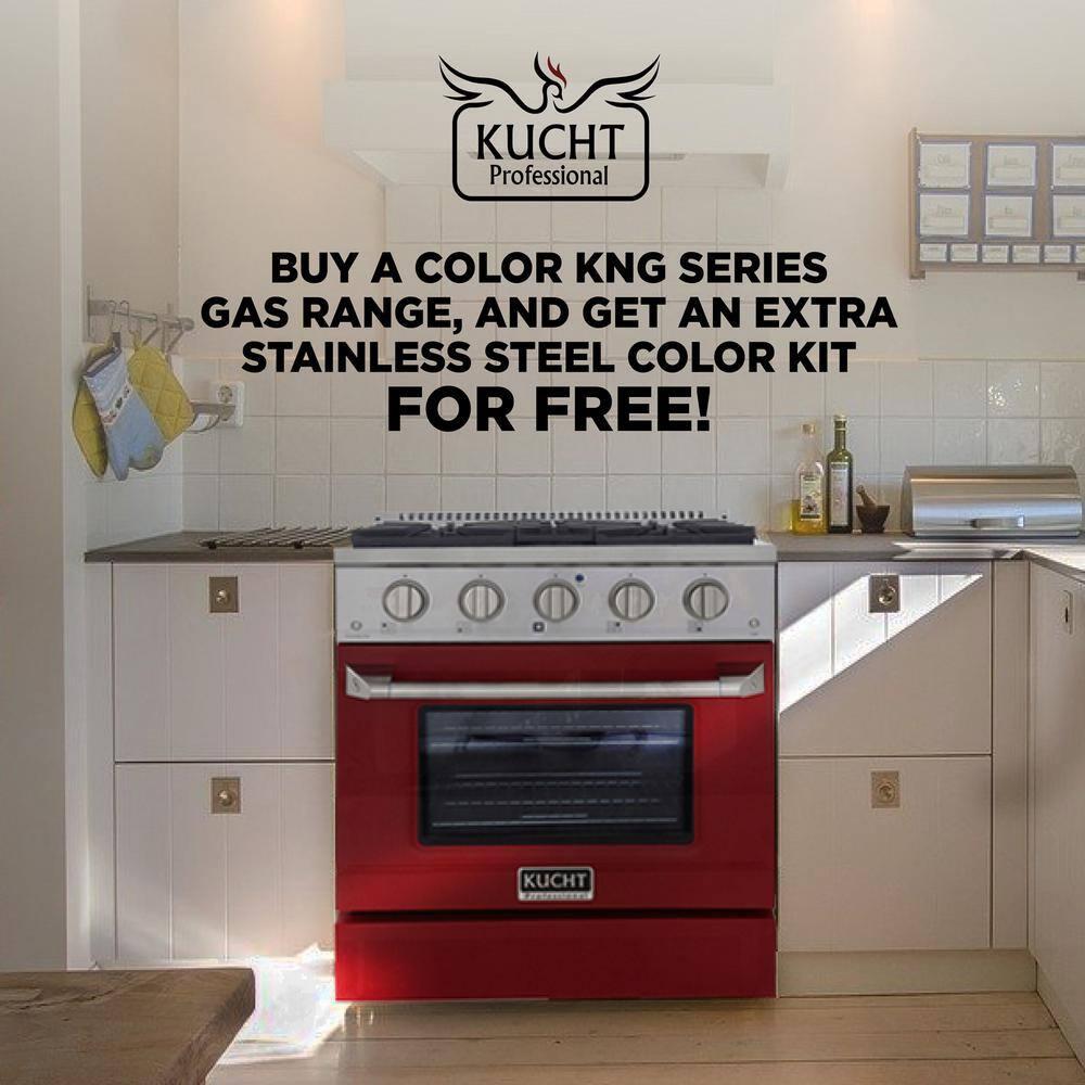 36 in. 5.2 cu. ft Dual Fuel Range for Natural Gas Sealed Burners in Green.